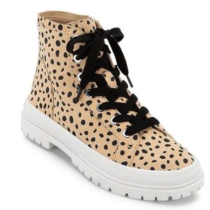 Dolce Vita Falcon Bootie Leopard Print Lace Up